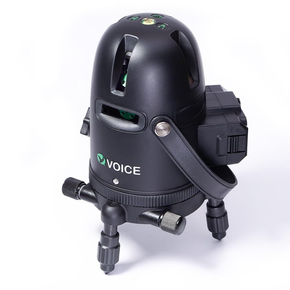 VOICE レーザー墨出し器 5ライン グリーンレーザー Model-G5 レーザー 4方向大矩ライン照射モデル アプリからの遠隔操作 タッチスイッチ★m
