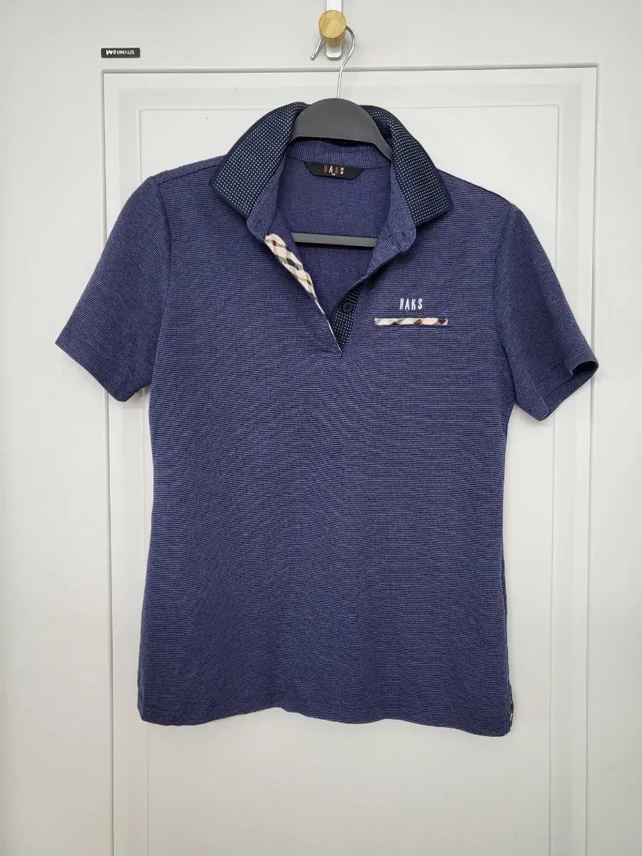 DAKS ネイビー 半袖 カラーネック Tシャツ