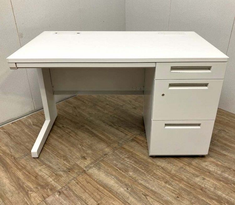【中古品】イナバ デュエナシリーズ 1200片袖デスク 255801 ホワイト