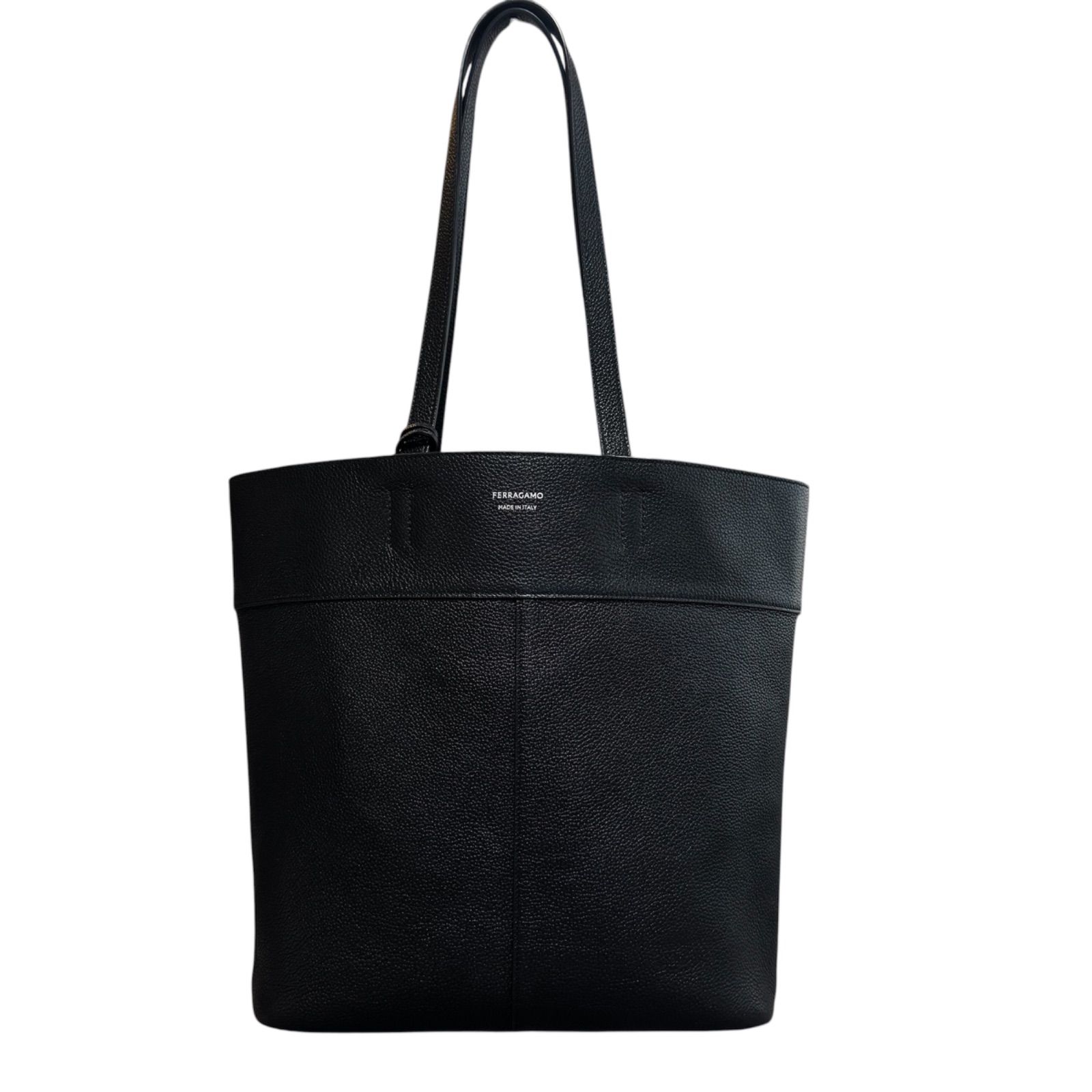 FERRAGAMO フェラガモ トートバッグ レザー ブラック ロゴプリント EE 