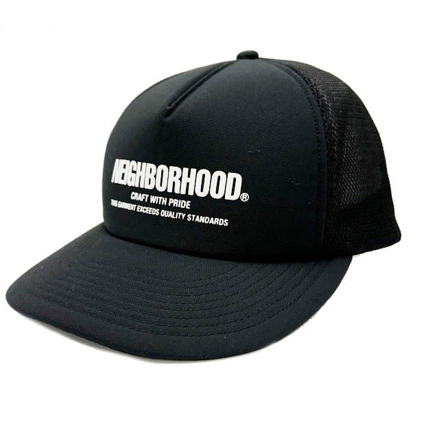 ネイバーフッド NEIGHBORHOOD 25SS MESH CAP ロゴ プリント メッシュ キャップ 帽子 251YGNH-HT06 F 黒ブラック ブランド古着ベクトル 中古▲260509