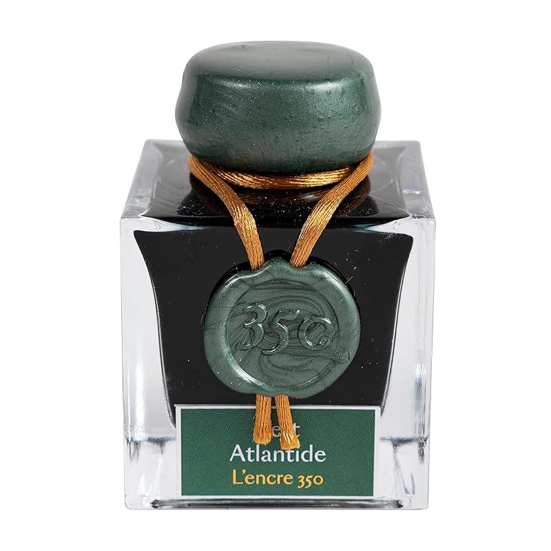 【新品】 エルバン(Herbin) アニバーサリーインク 350 【金・銀の微粒子入り】万年筆/ガラスペン・つけペン用 アトランティスグリーン HERBIN hbj15139