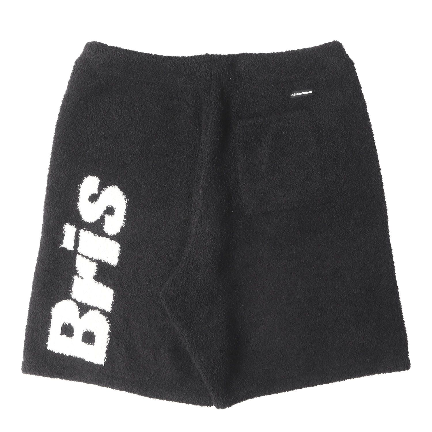 F.C.Real Bristol エフシーレアルブリストル パンツ ブラック 黒 サイズ:XL | BAREFOOT DREAMS バックロゴ パイル ショーツ (BACK LOGO PILE SHORTS) コラボ【メンズ】【中古】