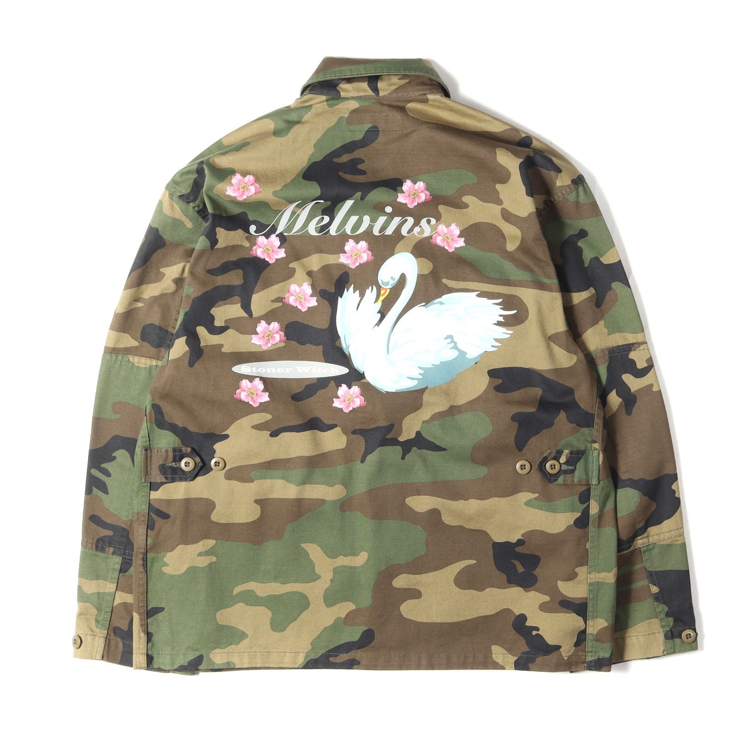 Supreme シュプリーム ジャケット ウッドランドカモ サイズ:S | 24SS ×Melvins バックグラフィック ウッドランドカモ BDU シャツジャケット (Melvins BDU Jacket) | アウター ブルゾン【メンズ】【中古】