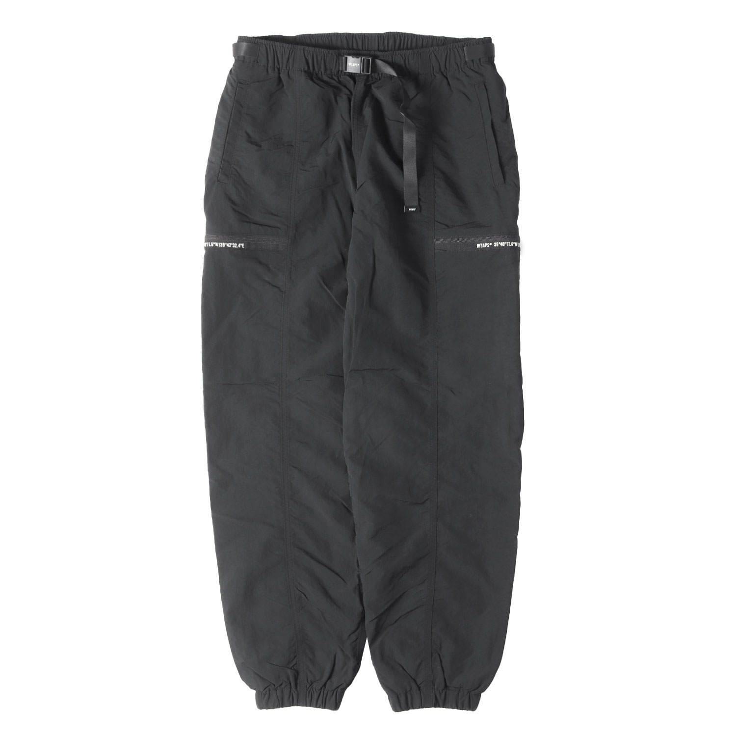 WTAPS ダブルタップス パンツ ブラック 黒 サイズ:2 | 23AW ウェビングベルト付き ナイロン トラックパンツ (SPST2003 / TROUSERS / NYLON. WEATHER) | ボトムス ズボン【メンズ】【中古】