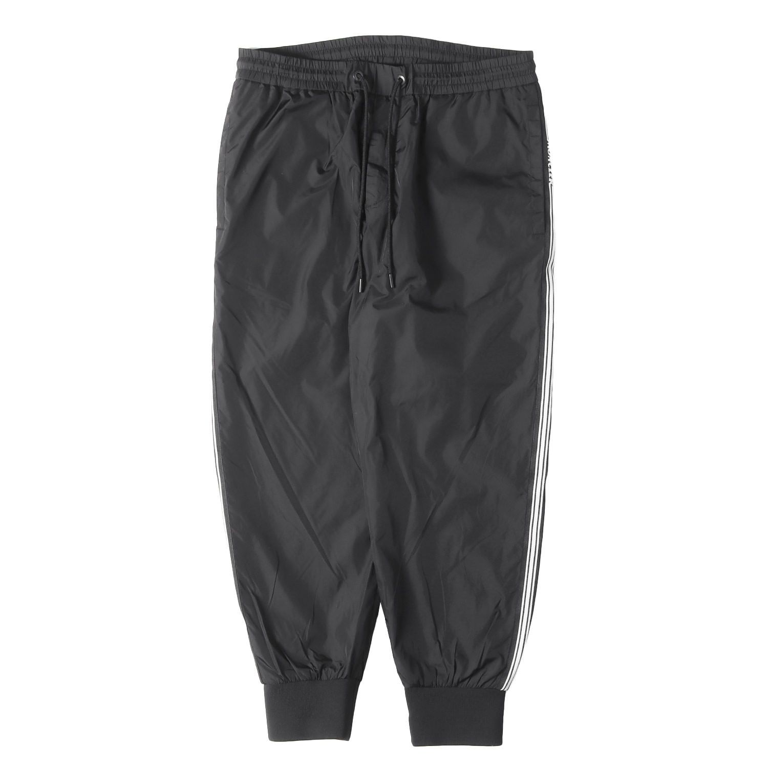 MONCLER モンクレール パンツ ブラック 黒 サイズ:44 | ブランドロゴ サイドテープ ナイロン トラックパンツ (PANTALONE APORTIVO) | ボトムス ズボン【メンズ】【中古】