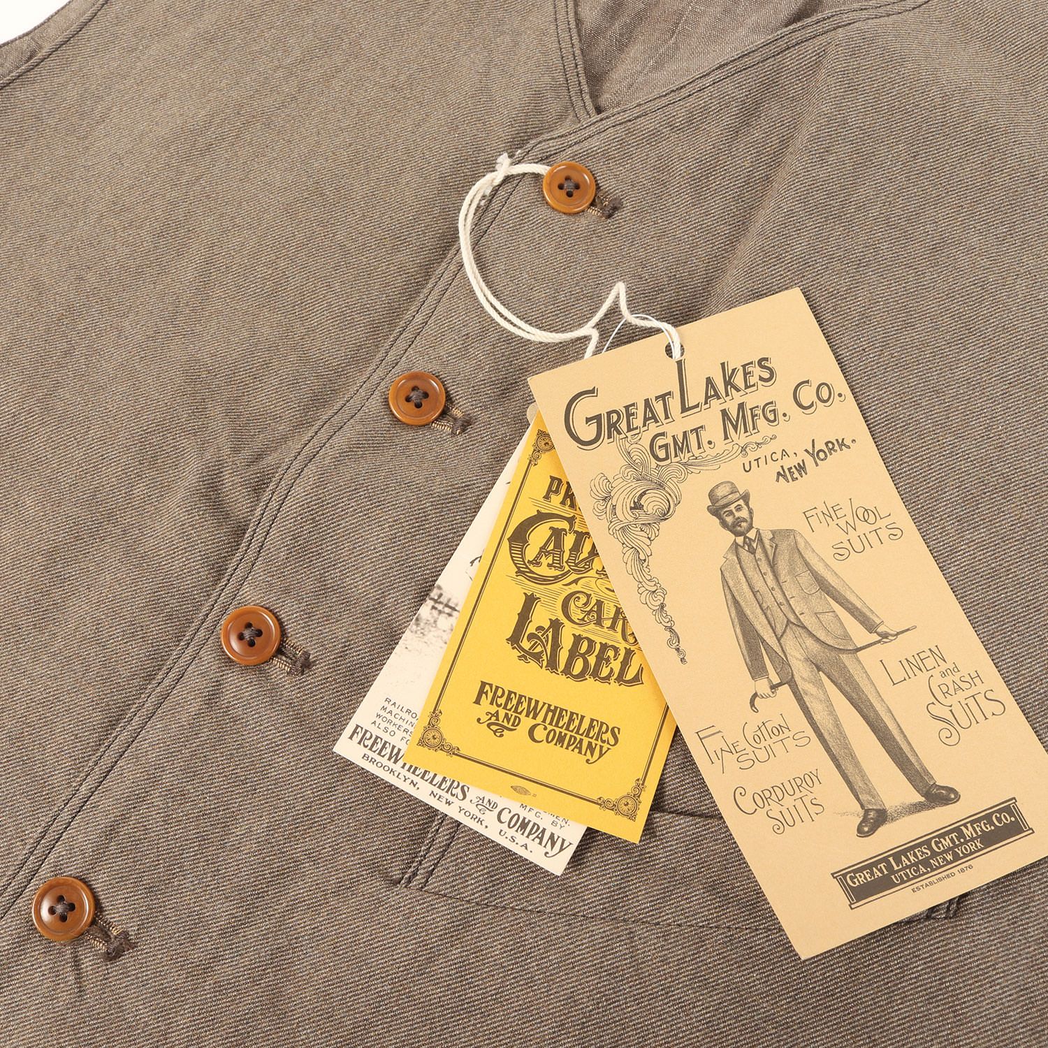 新品】FREEWHEELERS フリーホイーラーズ ベスト ブラウン系(GRAINED 
