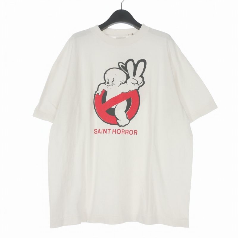 セントマイケル SAINTMICHAEL 26SS SAINT HORROR SS T-SHIRT グラフィックプリントTシャツ カットソー 半袖 M ホワイト 白 SM-MK8-0000-009