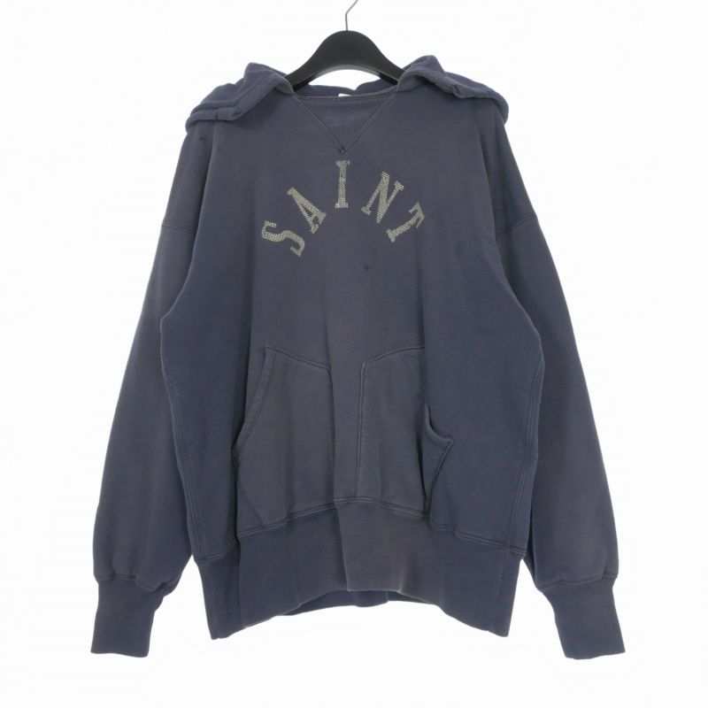 セントマイケル SAINTMICHAEL × ベルベルジン BerBerjin 23AW HOODIE M13 フーディ プリント パーカー 長袖 L ネイビー 紺 SM-A23-0000-C15