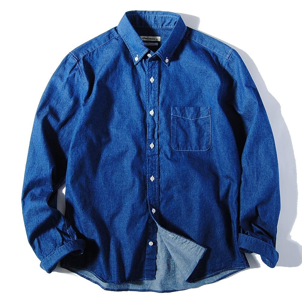 新品 [チャオ] ボタンダウン デニム シャツ 日本製 (LL ブルー)