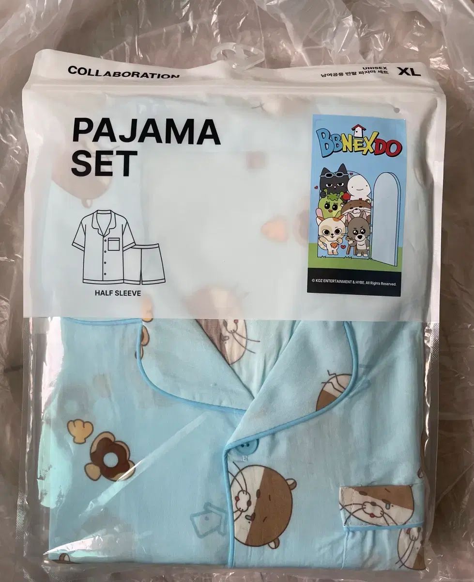 未開封) 쁘넥도 スパオ(SPAO) ダーリン 夏 パジャマ セット XL リウ(RIWOO) 半袖 ハーフパンツ