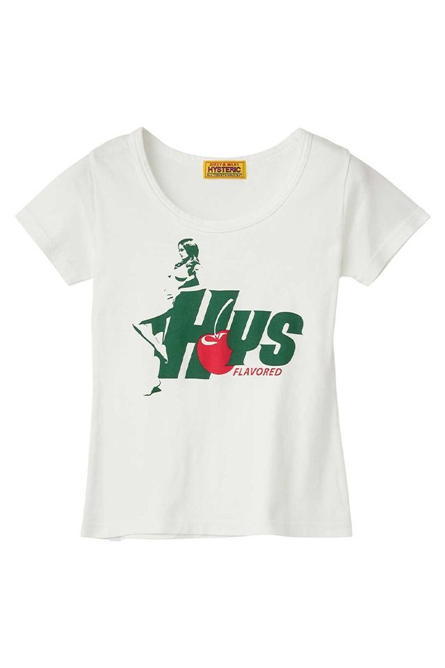 HYSTERIC GLAMOUR ヒステリックグラマー 01261CT11 HYS FLAVOR チビTシャツ WHITE 正規通販 レディース