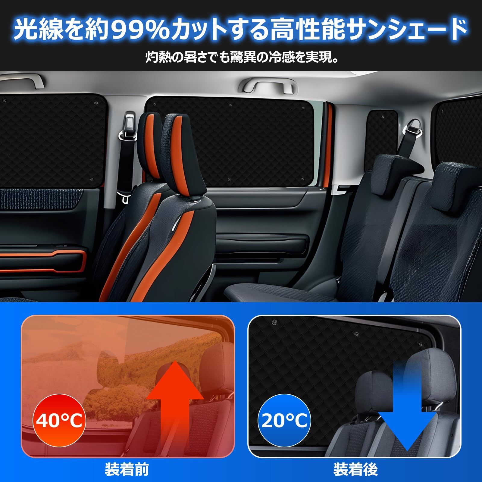 新品 BLUESEATEC トヨタ ハイエース 200系 ワイドボディ 適用 遮光 