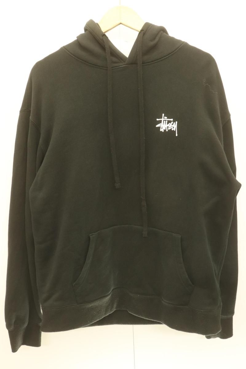 【中古】 STUSSY メンズパーカー XL BASIC STUSSY HOOD STUSSY XL 黒 ブラック
