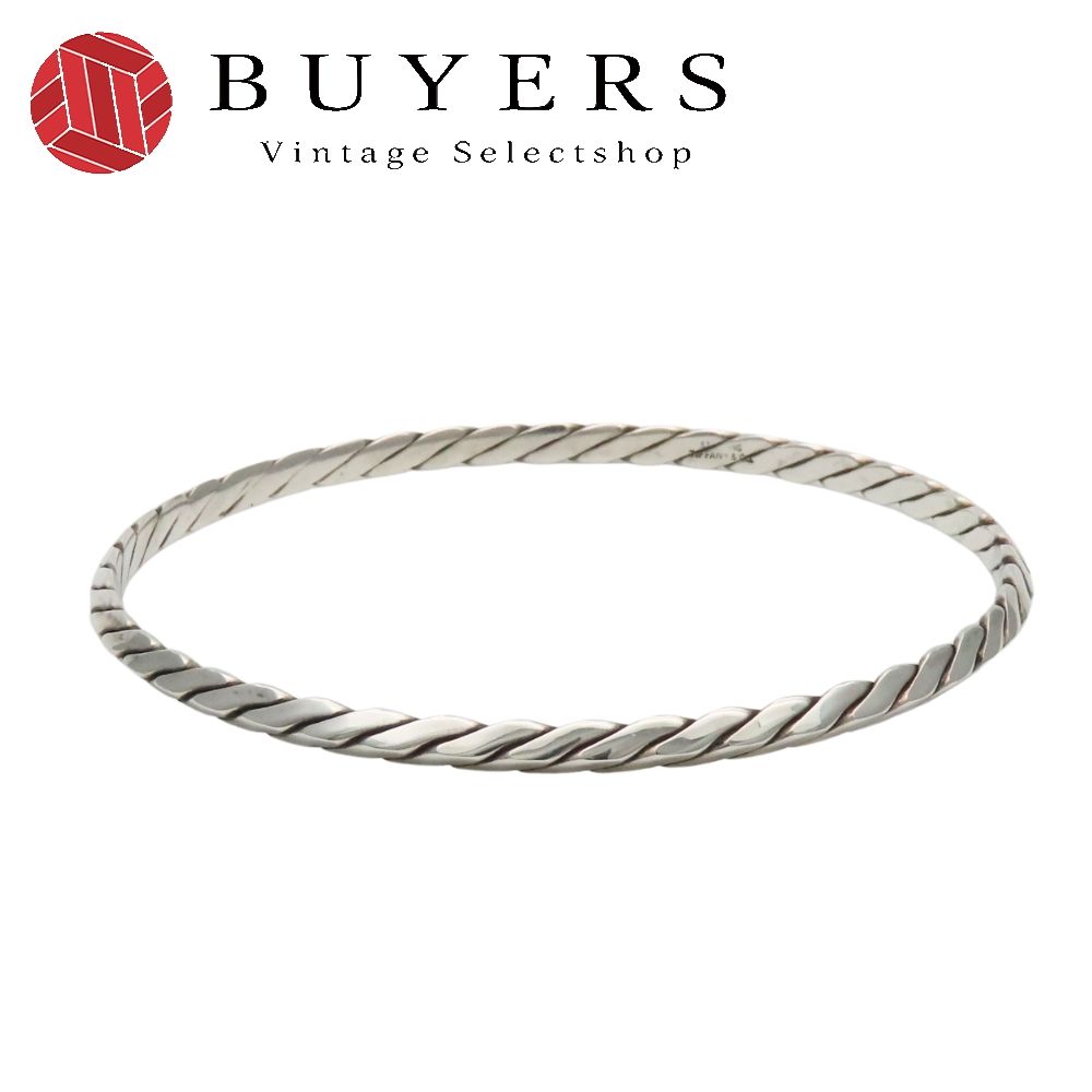 【中古】 ティファニー ブレスレット ナイフエッジ ツイスト スターリングシルバー シルバー バングル アクセサリー シンプル レディース 女性 TIFFANY&Co.