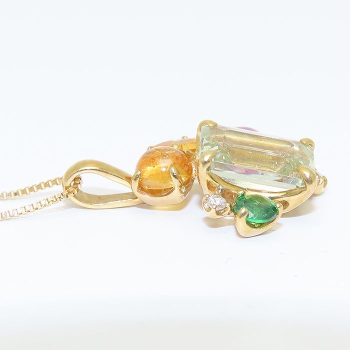 マルチ ストーン ネックレス K18 45cm ガーネット ダイヤモンド 0.03ct 3.1g アジャスター付き 逸品質屋 丸高 尼崎市 レディース Multi Stone Necklace Marutaka USED jewelry 兵庫県 バケット マルチ ストーン ネックレス K18 45cm ガーネット ダイヤモンド 0.03ct 3.1g アジャスター付き 逸品質屋 丸高 尼崎市 レディース Multi Stone Necklace Marutaka USED jewelry 兵庫県 バケット
