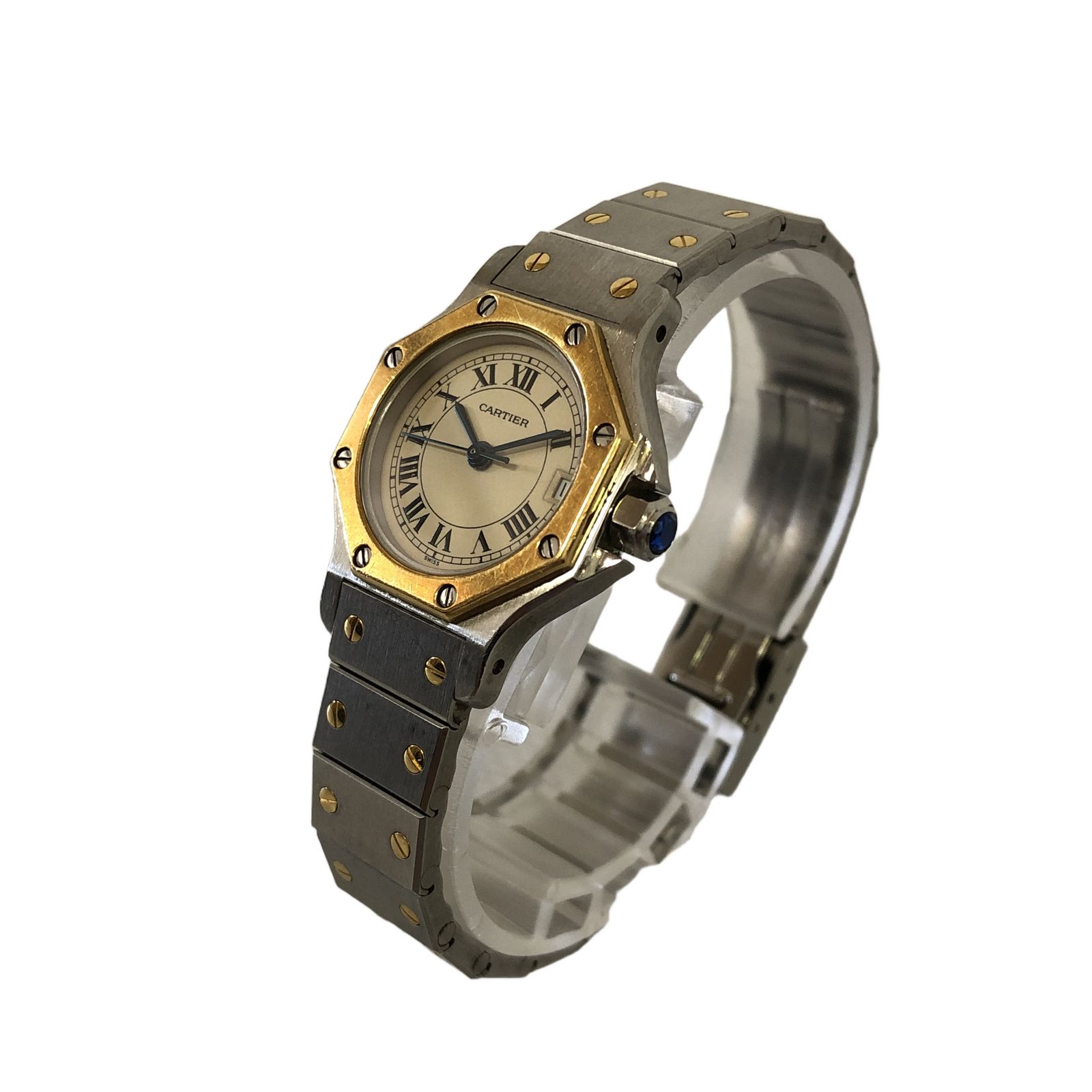 Cartier カルティエ サントスオクタゴン SM 187903 アイボリー文字盤 