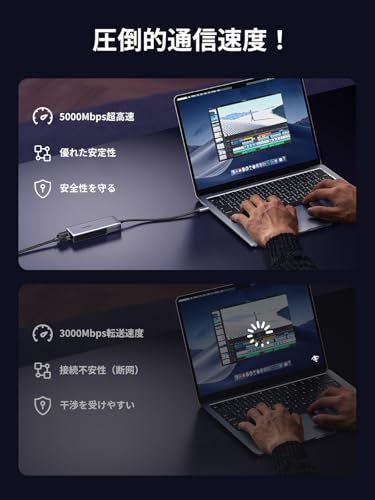 【新品】UGREEN 5Gbps 有線LAN アダプター Type C LAN 変換アダプター Thunderbolt 5/4/3には適用 アルミ素材 放熱性 USB C to RJ45 イーサネット アダプター ラップトップ Nas Mac fe071245 【新品】UGREEN 5Gbps 有線LAN アダプター Type C LAN 変換アダプター Thunderbolt 5/4/3には適用 アルミ素材 放熱性 USB C to RJ45 イーサネット アダプター ラップトップ Nas Mac fe071245
