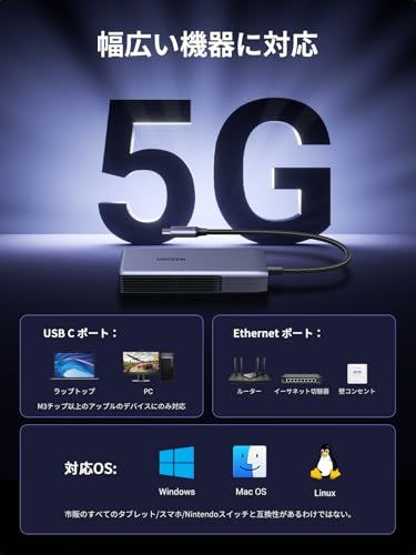 【新品】UGREEN 5Gbps 有線LAN アダプター Type C LAN 変換アダプター Thunderbolt 5/4/3には適用 アルミ素材 放熱性 USB C to RJ45 イーサネット アダプター ラップトップ Nas Mac fe071245 【新品】UGREEN 5Gbps 有線LAN アダプター Type C LAN 変換アダプター Thunderbolt 5/4/3には適用 アルミ素材 放熱性 USB C to RJ45 イーサネット アダプター ラップトップ Nas Mac fe071245