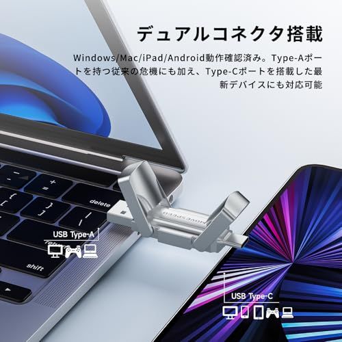 【新品】MOVE SPEED SSD 外付け 128/256/512GB/1TB/2TB スティック型 USB 3.2 Gen2 Type-A/Type-C両対応 金属筐体 Win/Mac PS5/PS4 iPhone15/16/17シリーズ b1067243