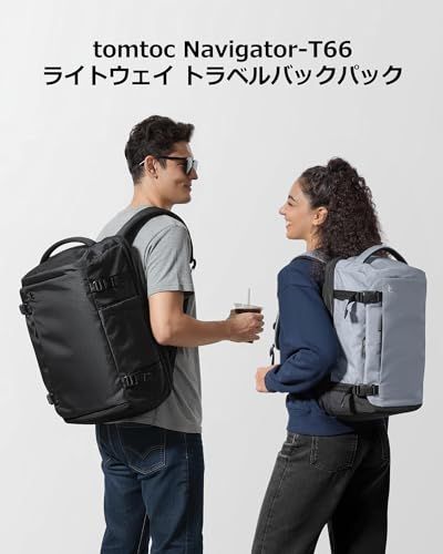 【新品】[tomtoc] 旅行 リュック 大容量 40L 機内持ち込み ビジネス バックパック 旅行バッグ カバン リュックサック メンズ レディース 多機能 17.3型PC対応 撥水加工 部活 合宿 通学 通勤 トラベル 出張 95a3f14e