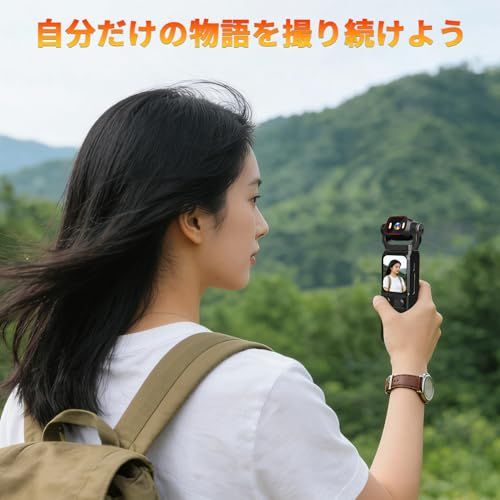 【新品】アクションカメラ 4kウェアラブルカメラ Vlogビデオカメラ ボディカメラ6軸 手ブレ補正 1.69インチタッチモニター 回転レンズ 160度広角小型 WiFi スマホ連携 バッテリー寿命5時間 縮時撮影 早い動きの撮影 循環録画 5ac77183