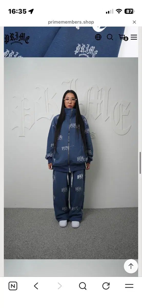 プライムメンバーズ Jacquard Wide Joggers light Blu