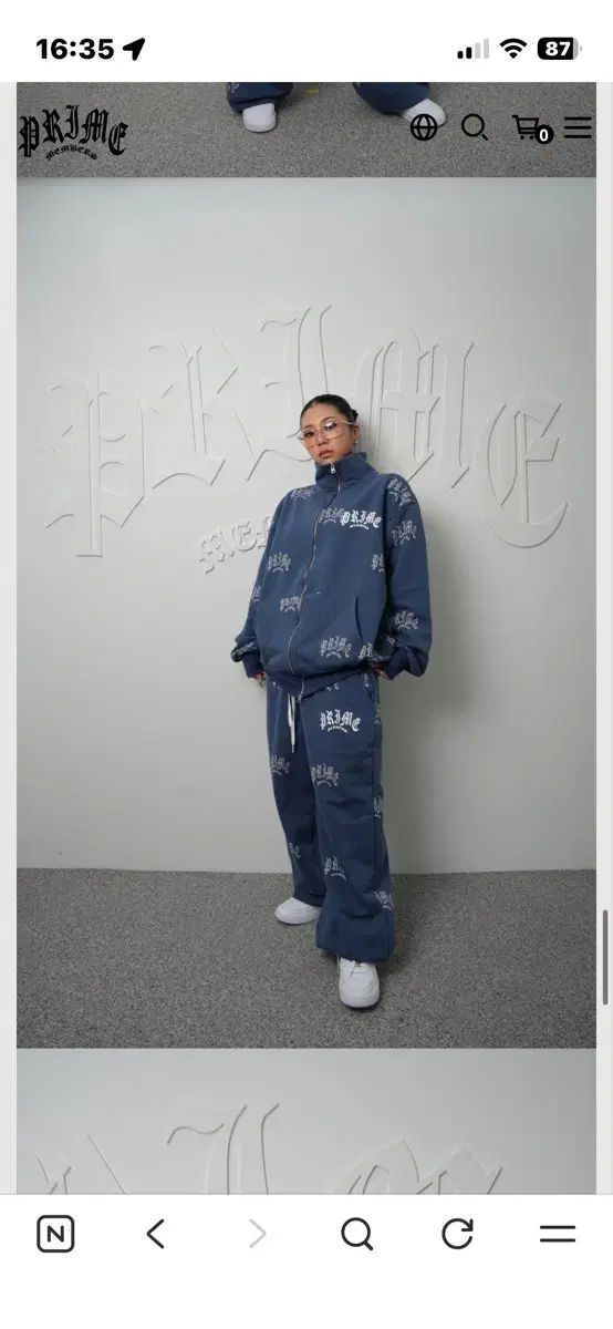 プライムメンバーズ Jacquard Wide Joggers light Blu