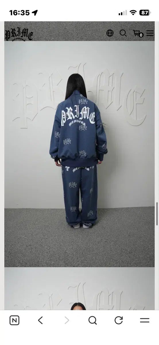 プライムメンバーズ Jacquard Wide Joggers light Blu