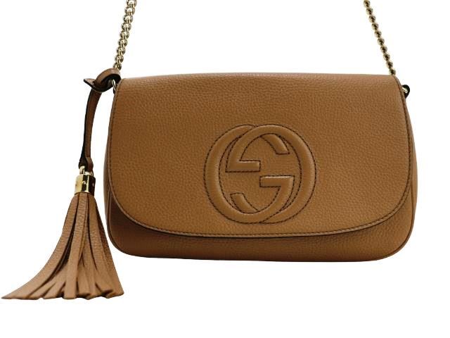 GUCCI グッチ バッグ ソーホー チェーンショルダー レザー ベージュ 536224 レディース 2148104099662 【200】【中古】