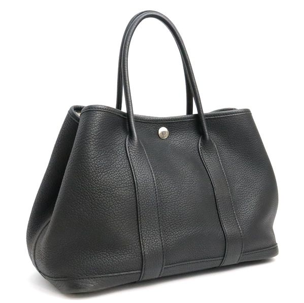 【広尾店】 エルメス HERMES ガーデンパーティTPM ネゴンダ 黒 □P刻印 【19095】