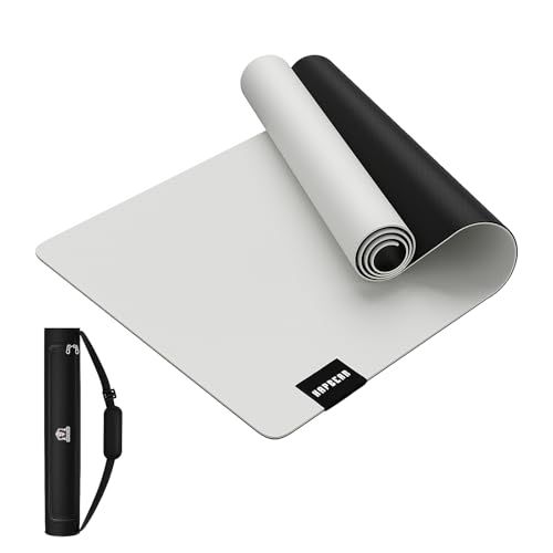 HAPBEAR ヨガマット トレーニングマット エクササイズマット 防滑 高密度 特大 両面天然ゴム製 183×76cm 5mm厚 耐摩耗 抗菌防臭 オックスフォード収納バッグ付属 屋内・ジム・アウト 8,525円