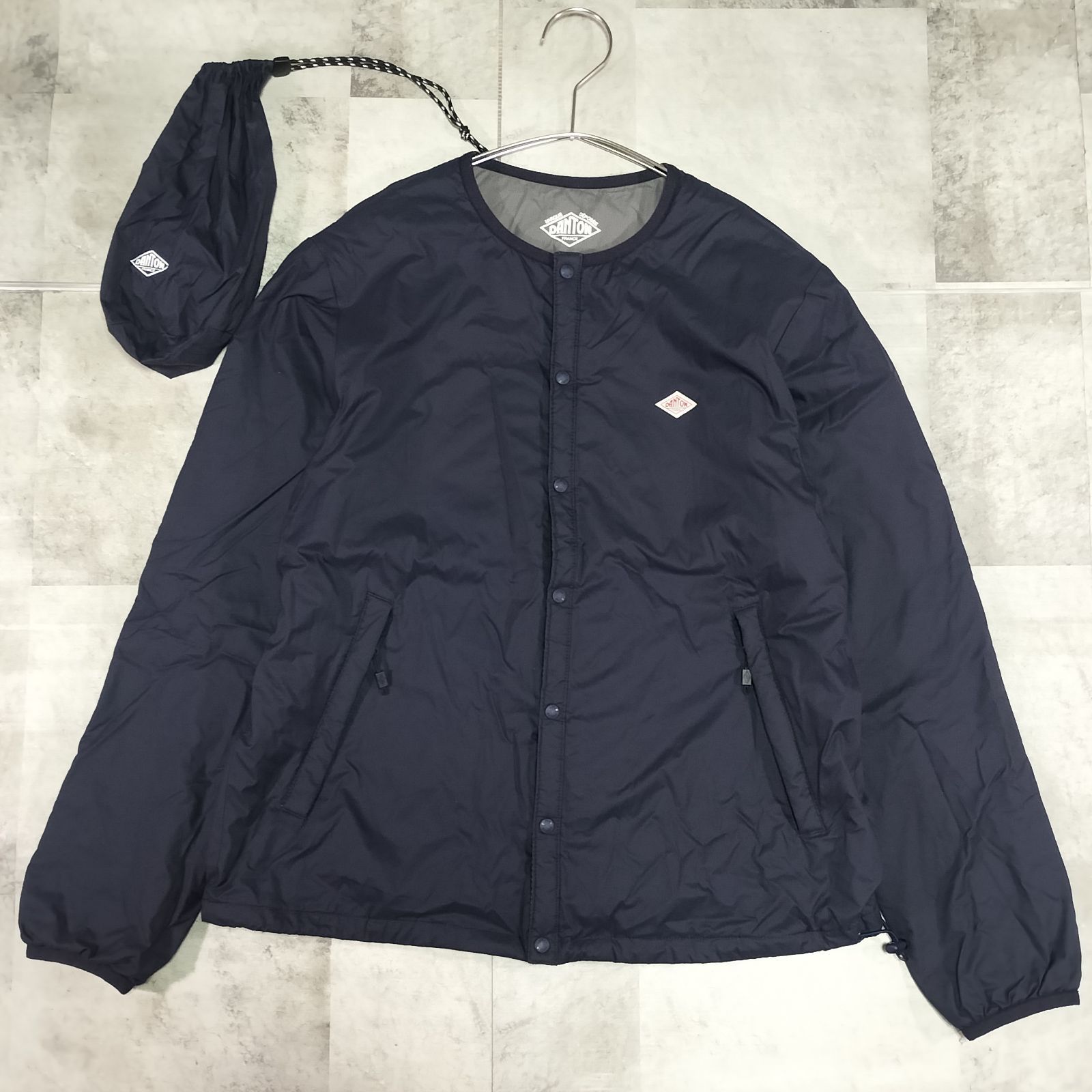 【DANTON】 インサレーションナイロンストレッチタフタジャケット　Mネイビー 洗える DANTON ナイロンストレッチタフタ インサレーションジャケットМ