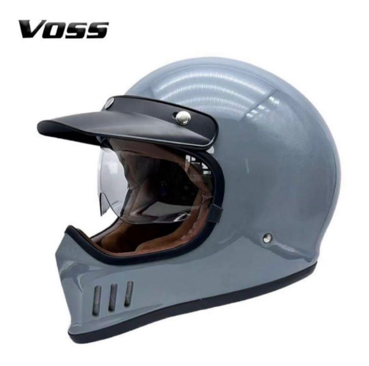 VOSS V-199 フルフェイスヘルメット レトロ風 バイクヘルメット ABS製 