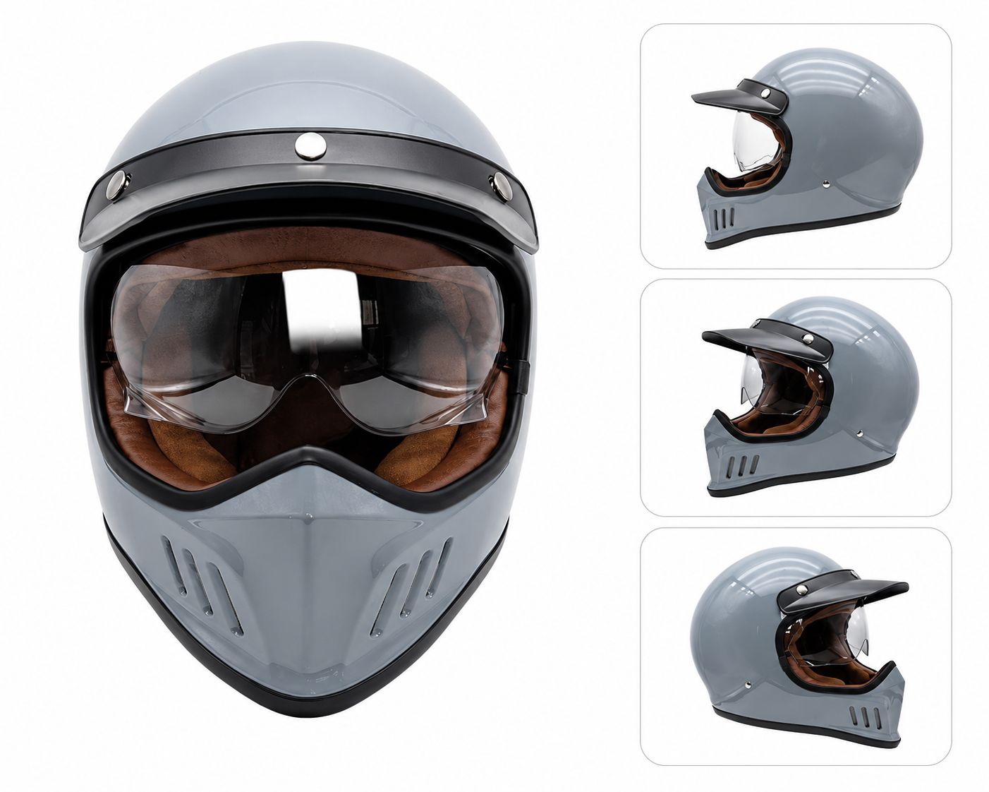 VOSS V-199 フルフェイスヘルメット レトロ風 バイクヘルメット ABS製 