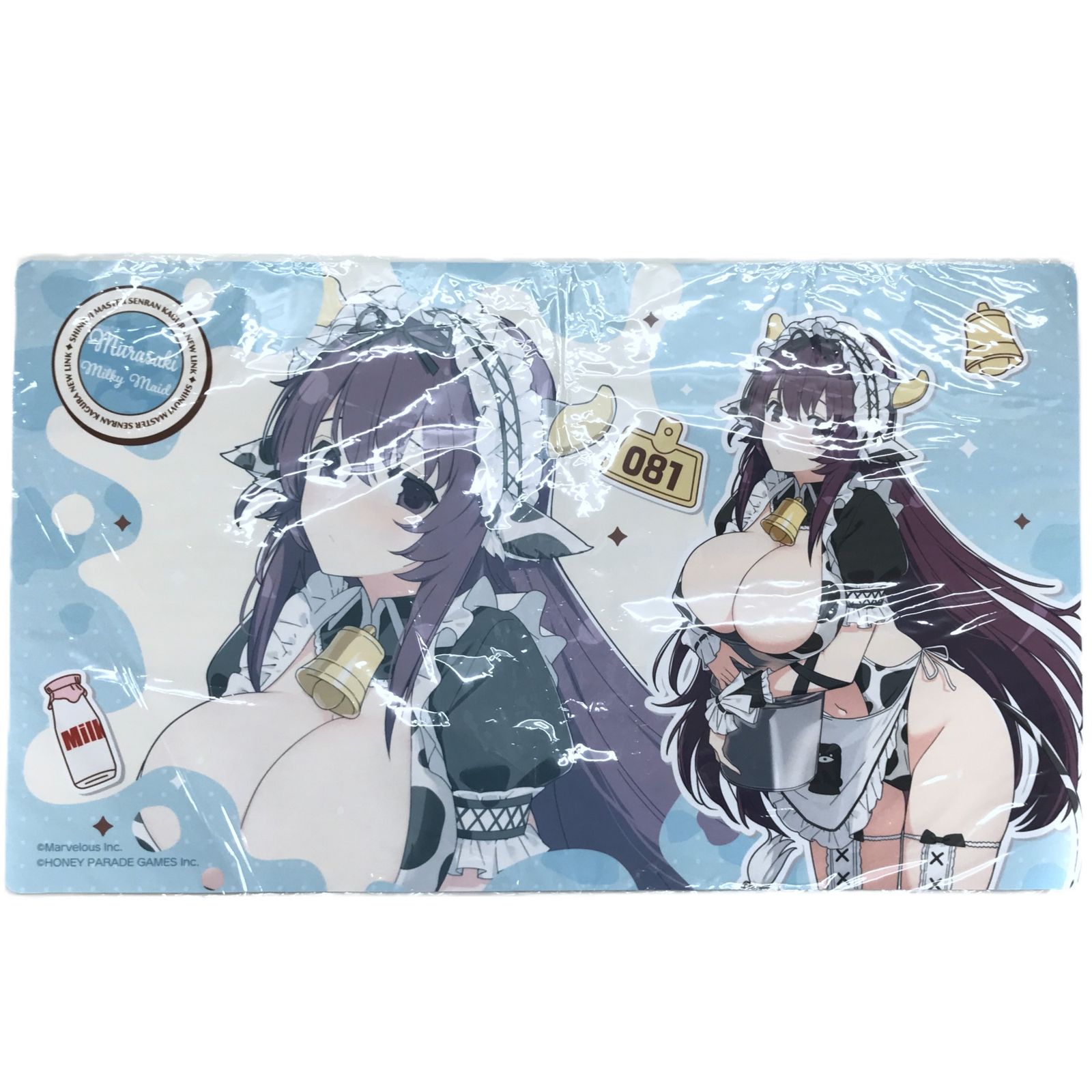 ◎カーテン魂 キャラクターグッズ シノビマスター 閃乱カグラ NEW LINK 描き下ろしラバーマット（紫／ミルキーメイド）未開封品
