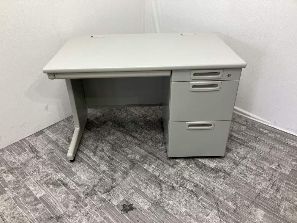 【中古品】プラス LAシリーズ 1100片袖デスク LA-NT117 LGY グレー