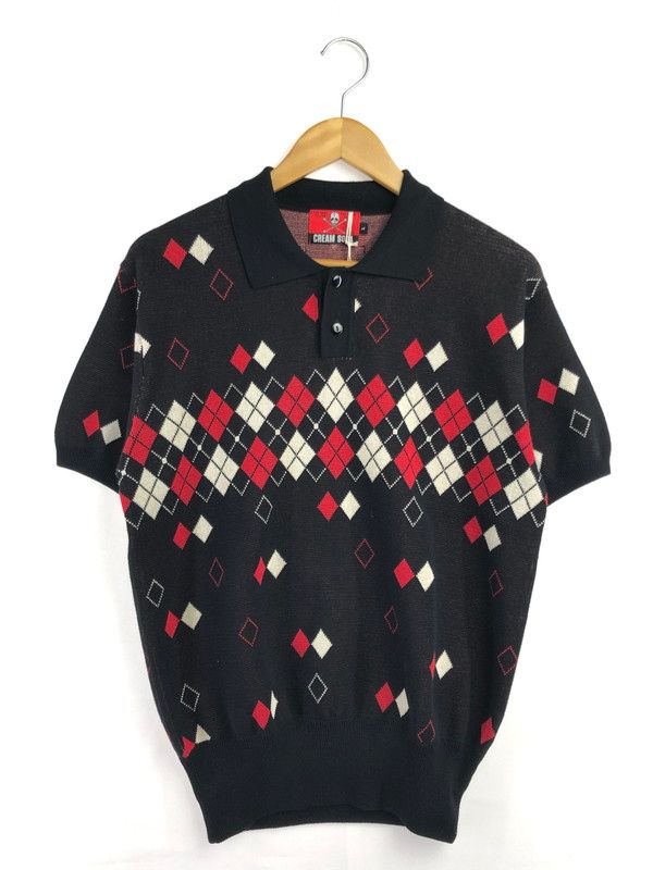 【中古美品】 CREAM SODA クリームソーダ S/S JACQUARD KNIT POLO SHIRT PD25SH-01 ジャガード ニット ポロシャツ 半袖シャツ 【145-260509-na-05-tag】
