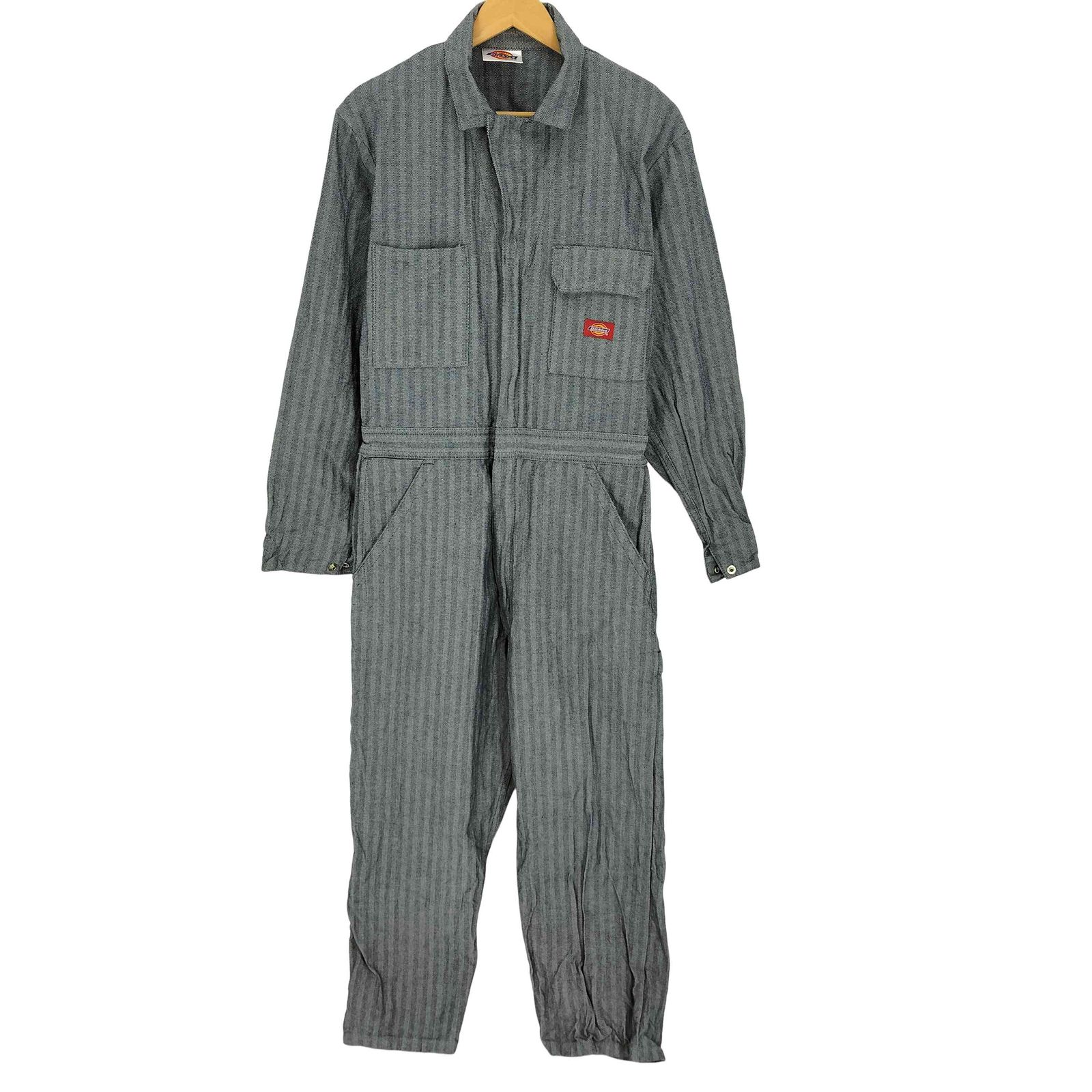 ディッキーズ Dickies 00S ヘリンボーンストライプ 杉綾 オールインワン ワーク つなぎ メンズ 表記無