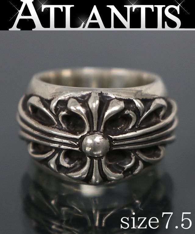 CHROME HEARTS 銀座店 クロムハーツ ダブルフローラルクロス リング 指輪 メンズ シルバー SV925 約7.5号 103072