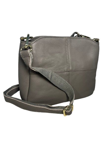 【Rebecca】 ショルダーバッグ ショルダーポシェット 2WAY 牛本革 トップグレードレザー レディース メンズ LR-7363グレー 牛革 本革 シュリンク レザー セミショルダー ユニセックス 男女兼用
