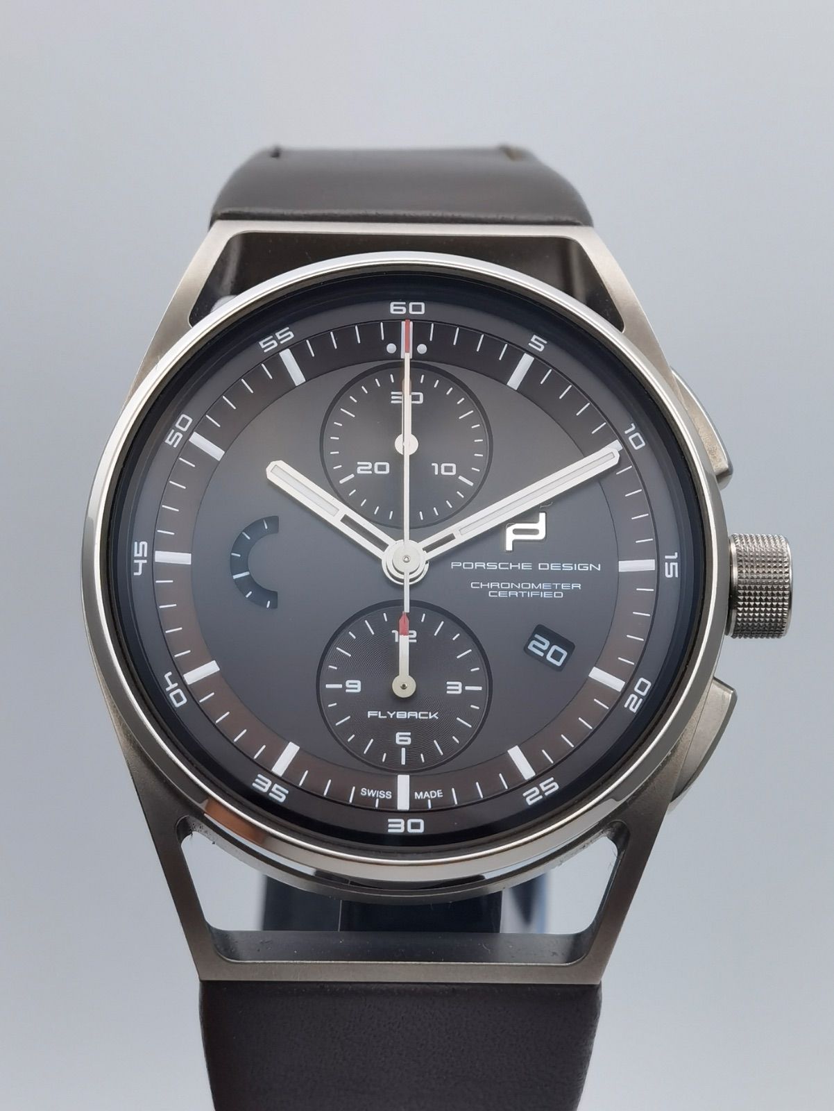 美品 保証書付き ポルシェデザイン Porsche Design 1919 クロノタイマー フライバック 6023.6.04.004.07.2 チタン 自動巻き メンズ 腕時計