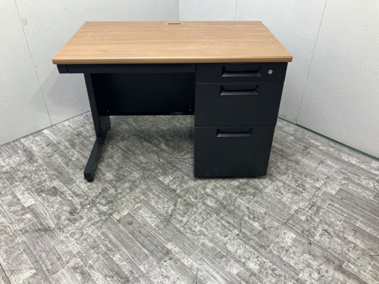 【中古品】プラス フラットラインシリーズ 1000片袖デスク LE-T106 T2 ブラウン
