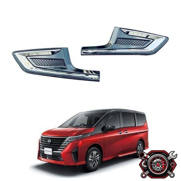 売れ筋日産セレナ C28 フロントスポイラーガーニッシュ ABS (2P) バンパー カスタム 外装パーツ SERENAcp2