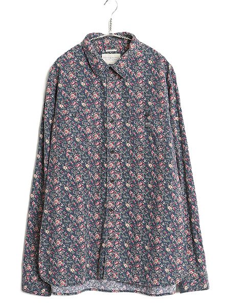 デニム&サプライ ラルフローレン 花柄 長袖 シャツ メンズ XXL 古着 ポロ コットン ヴィンテージ モデル 総柄 マルチカラー 大きいサイズ