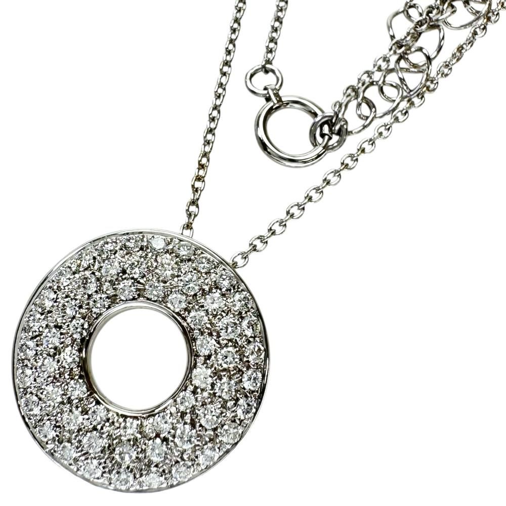 【Pomellato/ポメラート】ドーナツ型 ダイヤモンド ネックレス K18WGホワイトゴールド 18金 10.3g 42～45cm レディース 【中古】【真子質店】【GD】