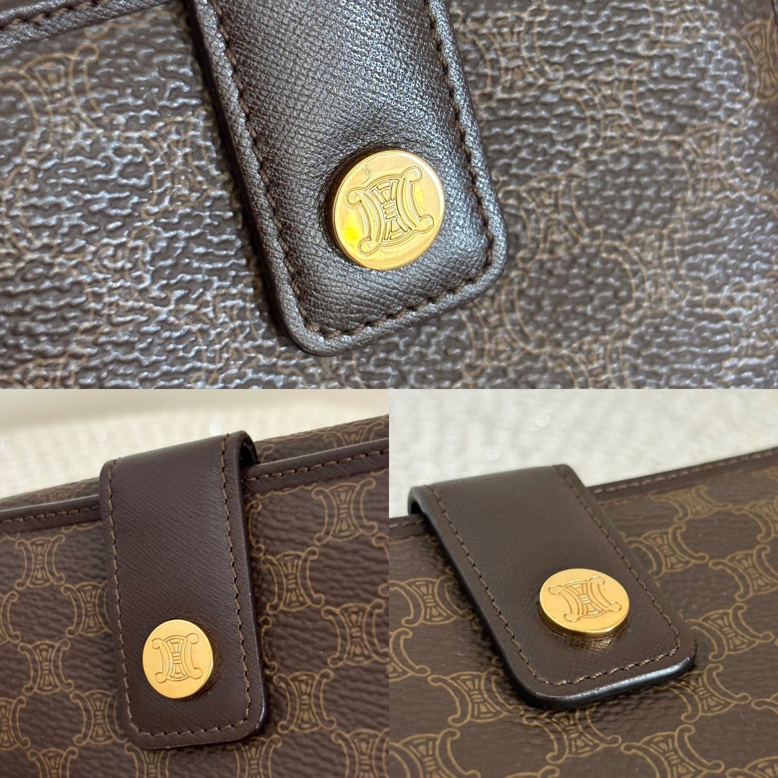 極美品】セリーヌ 二つ折り 財布 ミニ財布 レディース メンズ マカダム 
