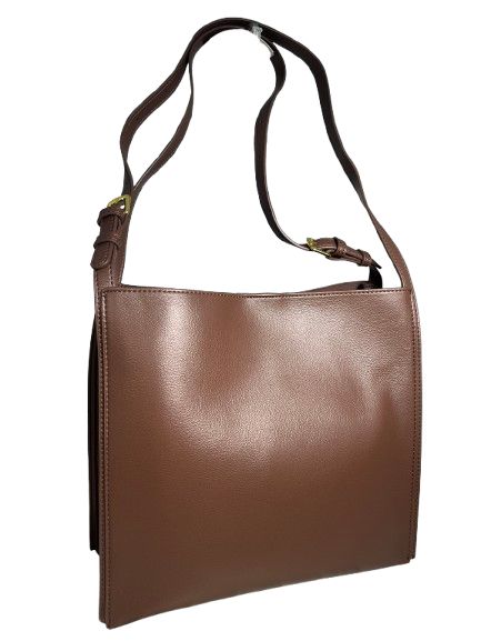 【Rebecca】 ショルダーバッグ トートバッグ 2WAY 牛革 レザー レディース メンズ LR-9855ブラウン セミショルダー