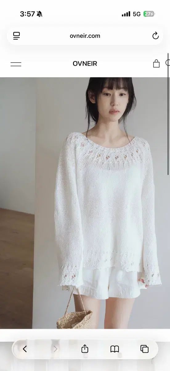 OVNEIR ニット Lune Eyelet Knit Ivory