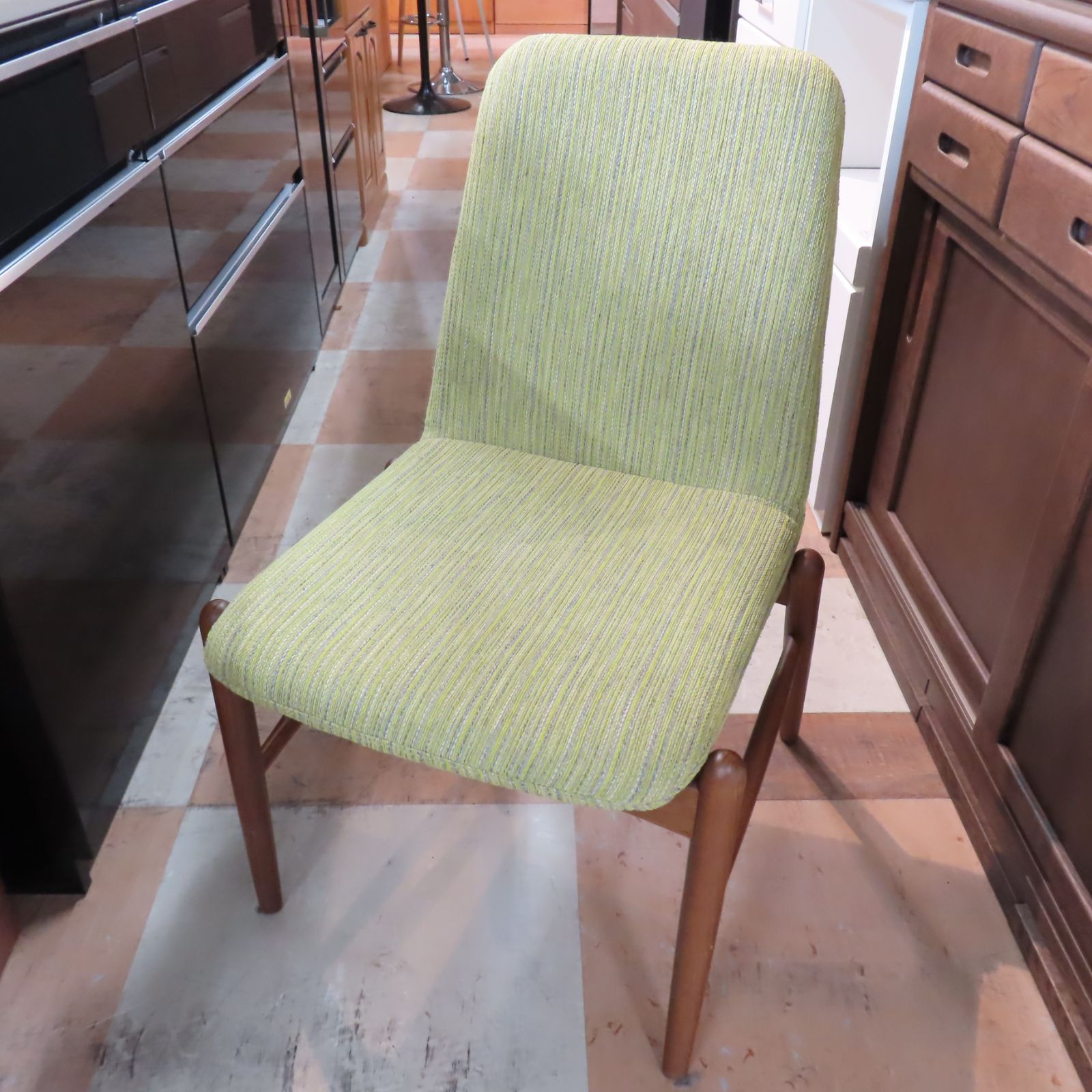 ナガノインテリア ダイニングチェア Friendly!! macaron chair フレンドリー マカロン ファブリック グリーン系